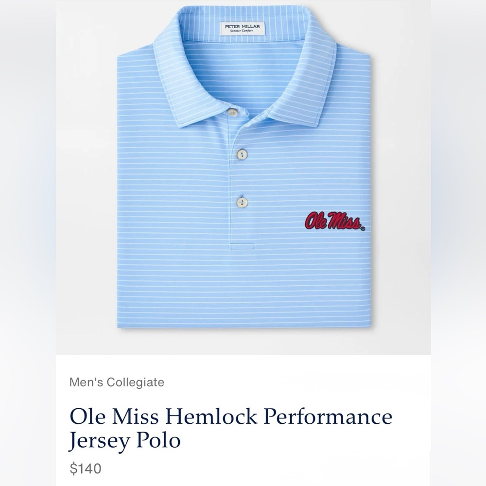 PETER MILLAR Ole Miss Hemlock Performance Jersey Polo